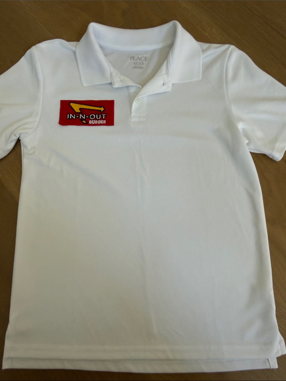 White Kids' Polo with Red IN-N-OUT Patch